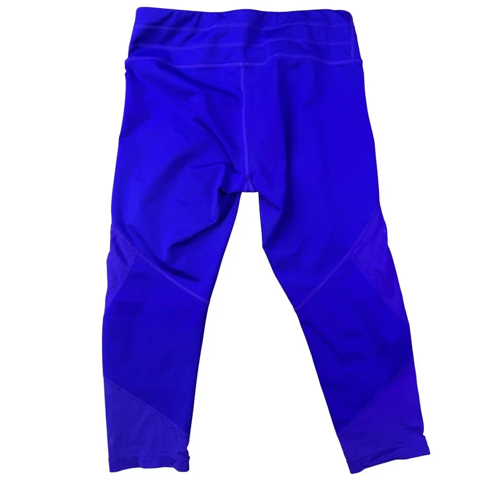 Athleta Royal Blue Cropped Activewear Mesh Curout Leggings Womens Small